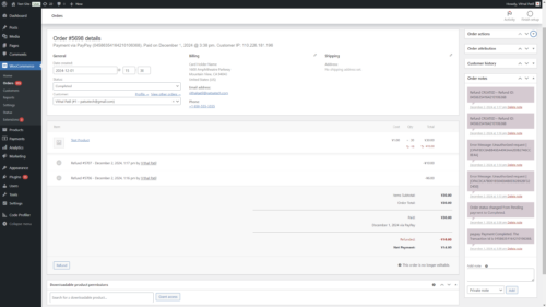 WooCommerce PayPay Order Details Page